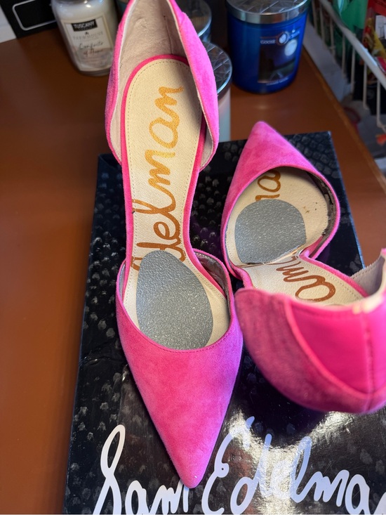 Sam Edelman Shoes - Sam Edelman Hot Pink Suede Pointed-Toe D'Orsay Heels